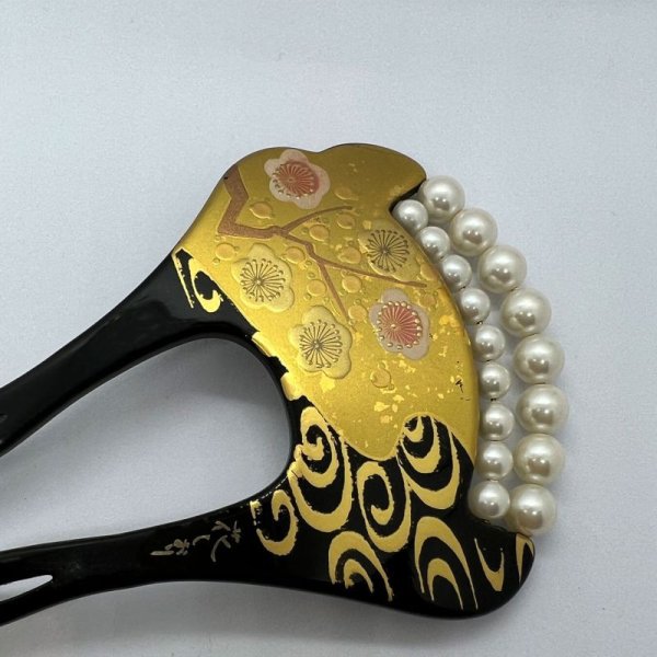 画像2: 蒔絵かんざし 光琳・紅白梅図 (2)