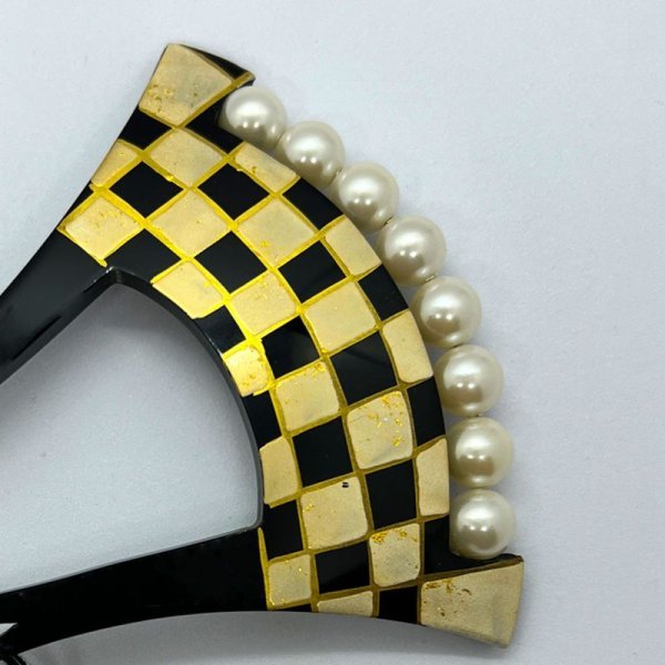 画像2: 蒔絵かんざし 市松模様 (2)