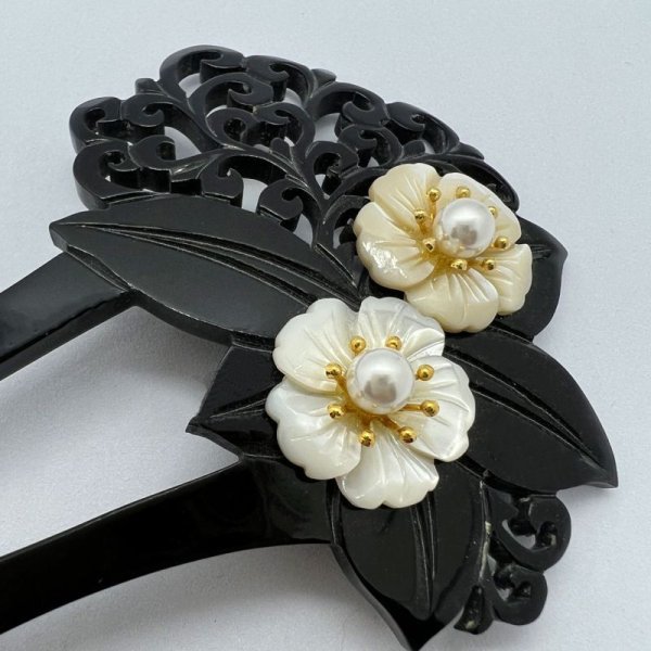 画像2: 透かし彫りかんざし 花 (2)